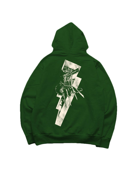 FOLLOW YOUR NIGHTMARE HOODIE - FOREST GREEN